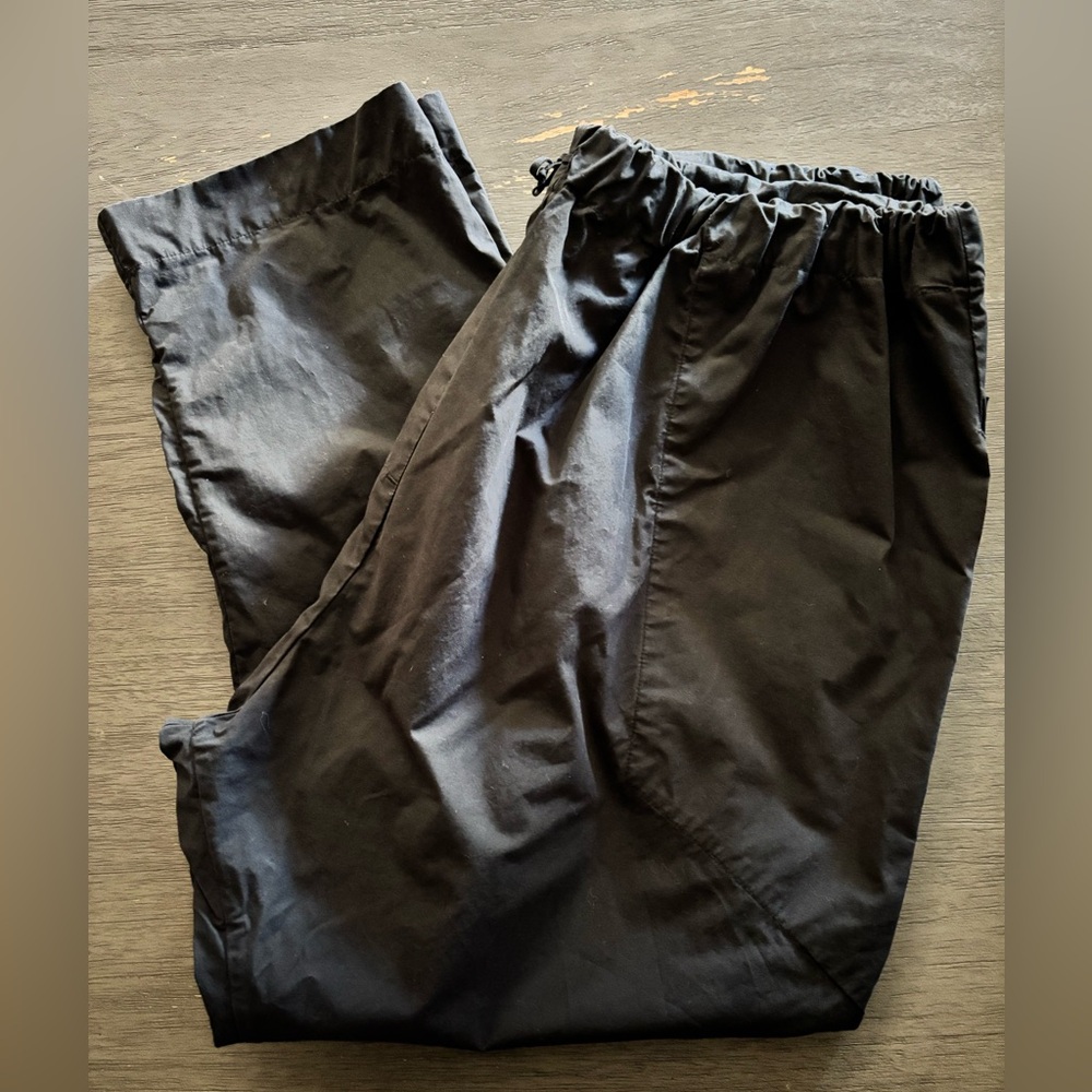 Women's Black Elastic-Waist Track Pants